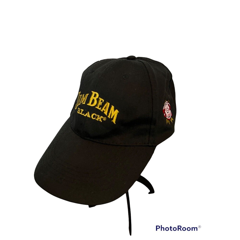 JIM BEAM BASEBALL HAT CAP BLACK & GOLD EMBROIDERED JIM BEAM - Adjustable